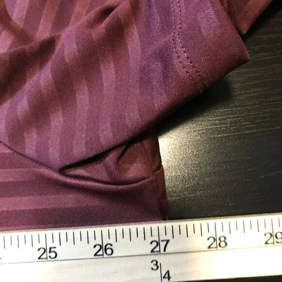 Nike DRI-FIT Men's 2-Button Golf Polo Shirt Sz XXL in Burgundy Stripe Activewear - Picture 10 of 11